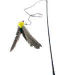 Great Kitten Play Interactive Fun Toy Cat Teaser Wand Feather Pendant + Bell
