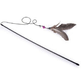 Great Kitten Play Interactive Fun Toy Cat Teaser Wand Feather Pendant + Bell