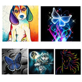 Colorful DIY Resin Diamond Painting Butterfly Wolf Dog Partial Drill Home Decor