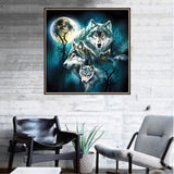 Colorful DIY Resin Diamond Painting Butterfly Wolf Dog Partial Drill Home Decor