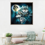 Colorful DIY Resin Diamond Painting Butterfly Wolf Dog Partial Drill Home Decor