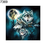 Colorful DIY Resin Diamond Painting Butterfly Wolf Dog Partial Drill Home Decor
