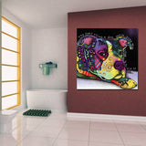 Wall Art Abstract Unframed Graffiti Dog Decorative Painting Mural Home Decor