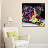Wall Art Abstract Unframed Graffiti Dog Decorative Painting Mural Home Decor
