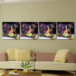 Wall Art Abstract Unframed Graffiti Dog Decorative Painting Mural Home Decor