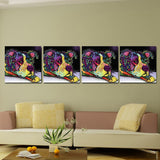Wall Art Abstract Unframed Graffiti Dog Decorative Painting Mural Home Decor