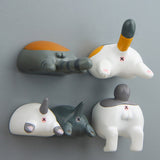 Cartoon 3D Cat Butt Tail Shape Magnetic Refrigerator Stickers Home Decoration
