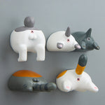 Cartoon 3D Cat Butt Tail Shape Magnetic Refrigerator Stickers Home Decoration