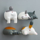 Cartoon 3D Cat Butt Tail Shape Magnetic Refrigerator Stickers Home Decoration