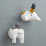 Cartoon 3D Cat Butt Tail Shape Magnetic Refrigerator Stickers Home Decoration