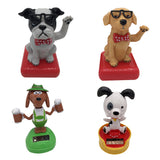 Solar Power Dancing Dog Shape Car Dashboard Interior Ornament Home Decoration