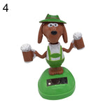 Solar Power Dancing Dog Shape Car Dashboard Interior Ornament Home Decoration