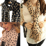 Women's Chiffon Sweet Cat Kitten Scarf Shawl Long Scarf Girls Xmas Gift
