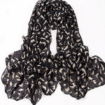 Women's Chiffon Sweet Cat Kitten Scarf Shawl Long Scarf Girls Xmas Gift