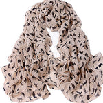 Women's Chiffon Sweet Cat Kitten Scarf Shawl Long Scarf Girls Xmas Gift