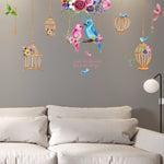 Fashion Birdcage Bird Flower Wall Sticker Home Bedroom Kids Room Decor Art Decal