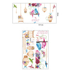 Fashion Birdcage Bird Flower Wall Sticker Home Bedroom Kids Room Decor Art Decal