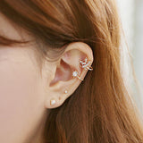 Elegant Women Little Bird Rhinestone Ear Clip No Piercing Earrings Party Jewelry