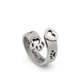 Hollow Out Dog Love Ring Vintage Rings For Men Adjustable Punk Ring