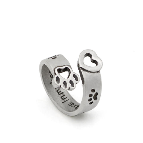 Hollow Out Dog Love Ring Vintage Rings For Men Adjustable Punk Ring