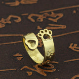Hollow Out Dog Love Ring Vintage Rings For Men Adjustable Punk Ring