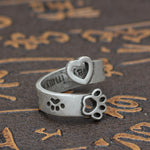 Hollow Out Dog Love Ring Vintage Rings For Men Adjustable Punk Ring