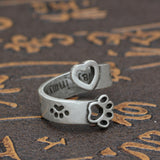 Hollow Out Dog Love Ring Vintage Rings For Men Adjustable Punk Ring