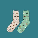 Women's Autumn Winter Stylish Cute Cat Cartoon Animal Pattern Cotton Ankle Socks
