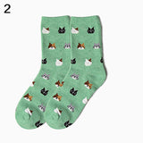 Women's Autumn Winter Stylish Cute Cat Cartoon Animal Pattern Cotton Ankle Socks
