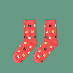Women's Autumn Winter Stylish Cute Cat Cartoon Animal Pattern Cotton Ankle Socks