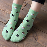 Women's Autumn Winter Stylish Cute Cat Cartoon Animal Pattern Cotton Ankle Socks