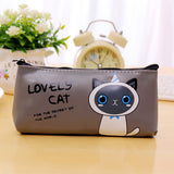 Cute Cartoon Cat Pencil Bag Waterproof Makeup Pouch Case Kids School Supplies
