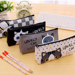 Cute Cartoon Cat Pencil Bag Waterproof Makeup Pouch Case Kids School Supplies