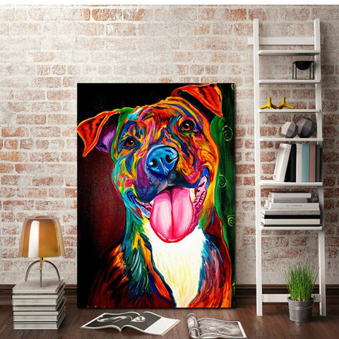 Unframed Multi-color Dog Painting Wall Art Craft Hanging Pictures Home Decor