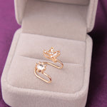 Elegant Women Little Bird Rhinestone Ear Clip No Piercing Earrings Party Jewelry