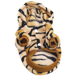 Dog Puppy Hoodie Tiger Style Warm Flannel Dog Clothing Costume Winter Warm Coat