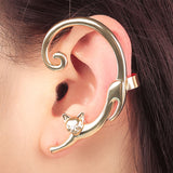 1Pc Fashion Women Cartoon Cat Earrings Piercing Ear Cuff Wraps Party Jewelry