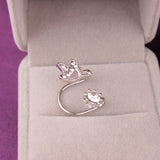 Elegant Women Little Bird Rhinestone Ear Clip No Piercing Earrings Party Jewelry