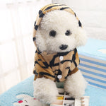 Dog Puppy Hoodie Tiger Style Warm Flannel Dog Clothing Costume Winter Warm Coat
